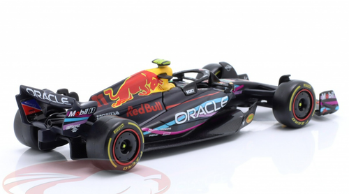 1/43 BBurago 2023 Formula 1 Sergio Perez Red Bull RB19 #11 2nd Miami GP Car Model