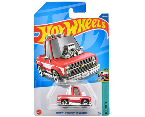 1/64 Hot Wheels 1983 Chevrolet Silverado (Red) Tooned Diecast Car Model