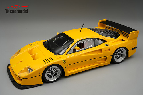 1/18 Tecnomodel Ferrari F40 LM 1996 Press Version Yellow Modena with BBS Silver Wheels Limited Edition Car Model