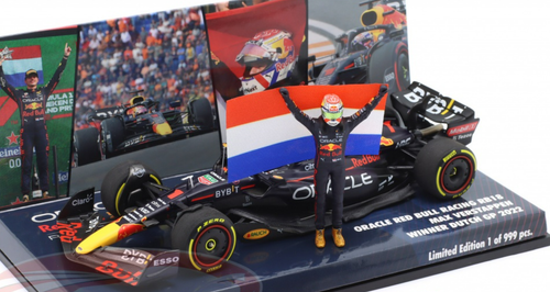 1/43 Minichamps 2022 Formula 1 Max Verstappen Red Bull RB18 #1 Winner Dutch GP Formula 1 World Champion Car Model