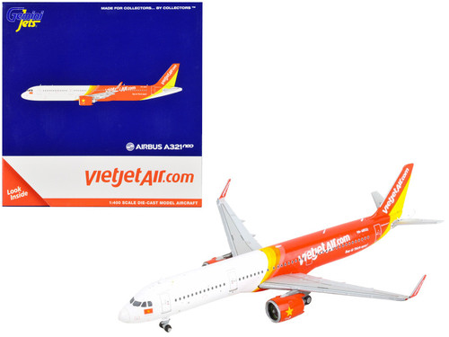 Airbus A321neo Commercial Aircraft "VietJet Air" White and Red 1/400 Diecast Model Airplane by GeminiJets
