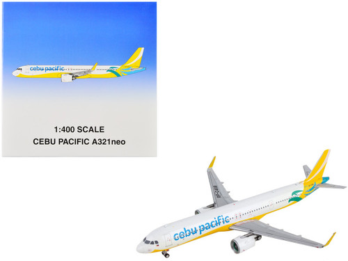 Airbus A321neo Commercial Aircraft "Cebu Pacific" Yellow and White 1/400 Diecast Model Airplane by GeminiJets