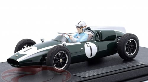 1/12 GP Replicas 1960 Formula 1 Jack Brabham Cooper T53 #1 Winner British GP Formula 1 World Champion Car Model with Driver Figure