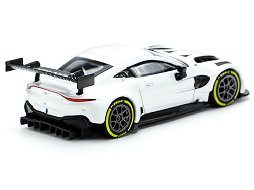 Aston Martin GT3 White 1/64 Diecast Model Car by Pop Race