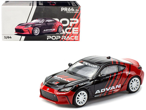 Toyota GR86 Red and Black "ADVAN" Livery 1/64 Diecast Model Car by Pop Race