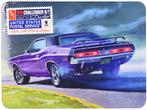 Skill 2 Model Kit 1970 Dodge Challenger R/T USPS (United States Postal Service) "Auto Art Stamp Series" 1/25 Scale Model by AMT