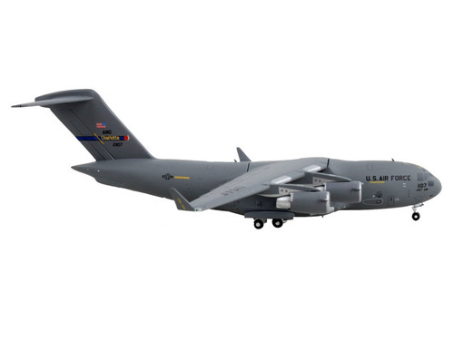 Boeing C-17 Globemaster III Transport Aircraft "Charlotte Air National Guard - United States Air Force" Gray "Gemini Macs" Series 1/400 Diecast Model Airplane by GeminiJets