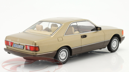 1/18 KK-Scale 1987 Mercedes-Benz 500 SEC (C126) (Gold Metallic) Car Model