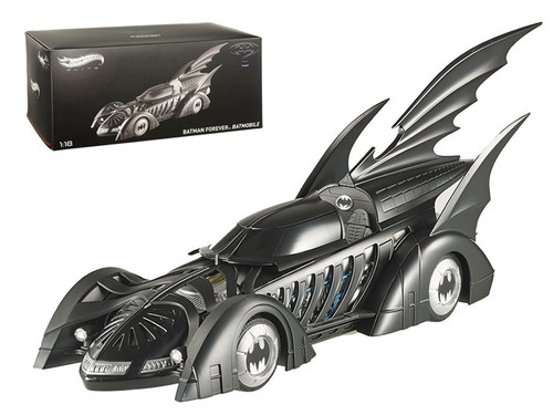 1/18 Hot Wheels Hotwheels Elite 1995 Batman Forever Batmobile Elite Edition Diecast Car Model & 1/18 Hot Wheels Hotwheels Dawn of Justice Batmobile From "Batman vs Superman" Movie Elite Edition Diecast Car Model