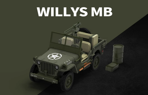 1/64 Time Micro Willys MB WWII Jeep Diecast Car Model