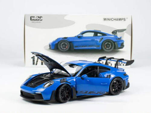 1/18 Minichamps 2022 Porsche 911 (992) GT3 RS (Blue with Black Wheels) Diecast Car Model