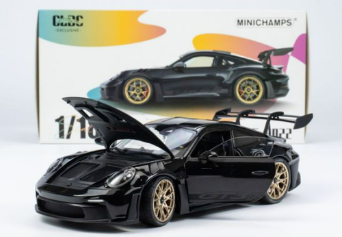 1/18 Minichamps PORSCHE 911 (992) GT3 RS - 2022 -BLACK W BLACK WHEELS CLDC Exclusive Diecast Car Model (Limited 500 Pieces)