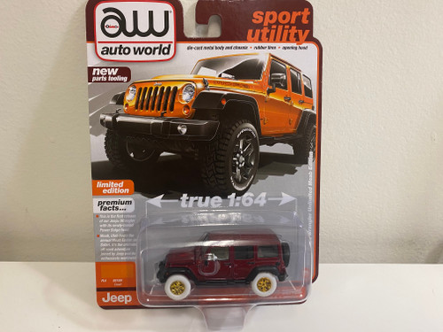 CHASE CAR 2013 Jeep Wrangler Unlimited Moab Edition Crush Orange "Sport Utility" Limited Edition 1/64 Diecast Model Car by Auto World