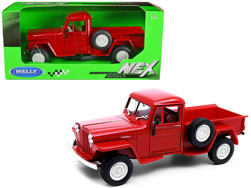 1/24 Welly 1947 Jeep Willys Pickup (Red) Diecast Car Model