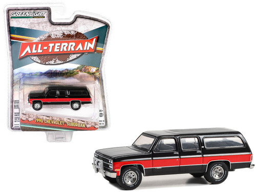 1990 Chevrolet Suburban Black and Red "All Terrain" Series 15 1/64 Diecast Model Car by Greenlight