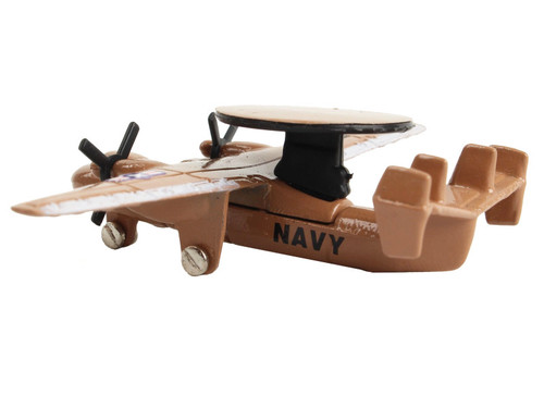Northrop Grumman E-2C Hawkeye Aircraft Tan "United States Navy" with Runway Section Diecast Model Airplane by Runway24