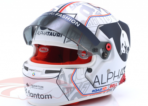 1/2 Bell 2022 Formula 1 Pierre Gasly #10 Scuderia Alpha Tauri French GP Helmet Model