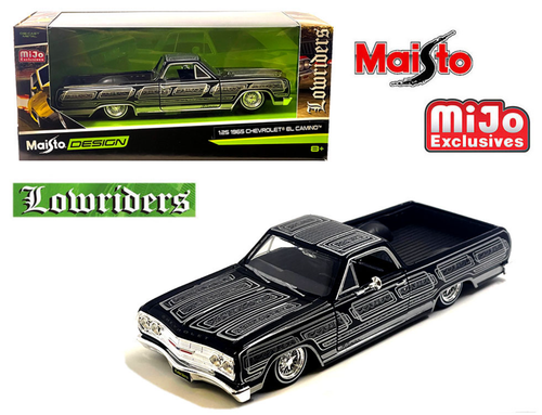 1/24 Maisto 1965 Chevrolet El Camino Lowrider (Black) Diecast Car Model