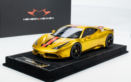 1/18 HH Model Ferrari 458 Speciale Electric Gold