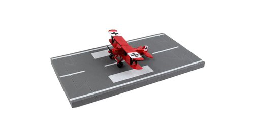 Royal Aircraft Factory S.E.5 Fighter Aircraft Red "Red Baron Livery" with Runway Section Diecast Model Airplane by Runway24