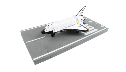 NASA "Discovery" Space Shuttle White "United States" with Runway Section Diecast Model Airplane by Runway24