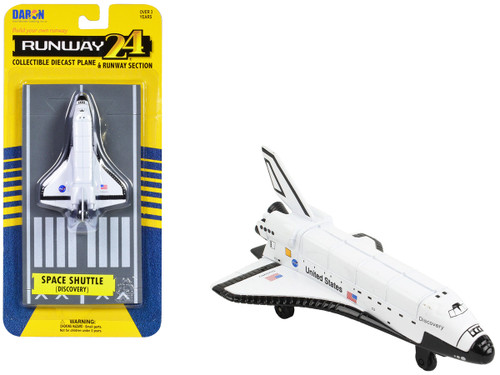 NASA "Discovery" Space Shuttle White "United States" with Runway Section Diecast Model Airplane by Runway24