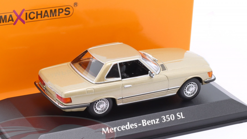 1/43 Minichamps 1972 Mercedes-Benz 350SL Cabriolet Hardtop (Gold Champagne) Car Model