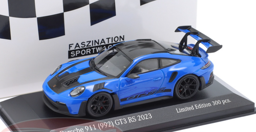 1/43 Minichamps 2023 Formula 1 Porsche 911 (992) GT3 RS Weissach Package (Blue with Black Wheels) Car Model