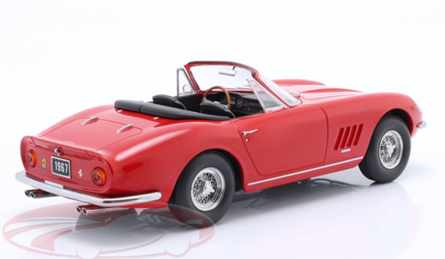 1/18 KK-Scale 1967 Ferrari 275 GTB4 NART Spyder with Spoke Rims (Red) Diecast Car Model