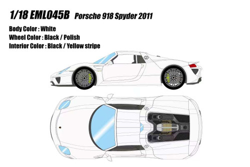 1/18 Makeup 2011 Porsche 918 Spyder (White) Car Model