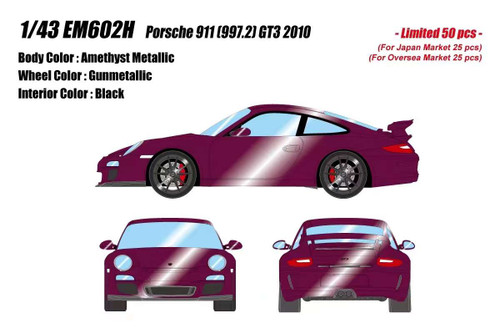 1/43 Makeup 2010 Porsche 911 997.2 GT3 (Amethyst Metallic Purple) Car Model