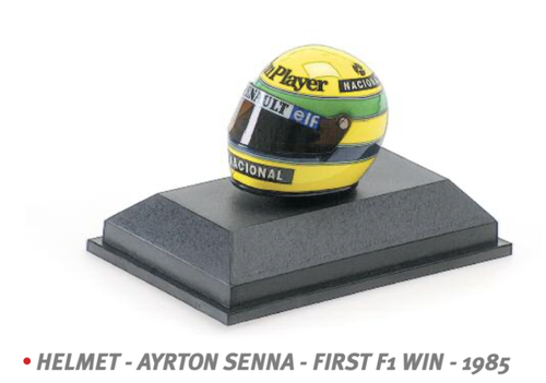 1/8 MINICHAMPS Lotus HELMET - AYRTON SENNA - FIRST F1 WIN - 1985 Diecast Car Model 