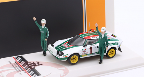 1/43 Ixo 1977 Lancia Stratos HF #1 Winner Rallye Monte Carlo Lancia Alitalia Sandro Munari, Silvio Maiga Car Model with Figures