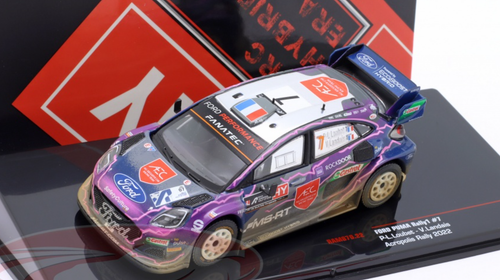 1/43 Ixo 2022 Ford Puma Rally1 #7 4th Acropolis Rallye M-Sport Ford WRT Pierre-Louis Loubet, Vincent Landais Car Model