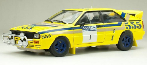 1/18 Sunstar 1986 Audi Quattro A2 #1 Winner Rally Hong Kong Blomqvist Stig, Berglund Bruno Diecast Car Model