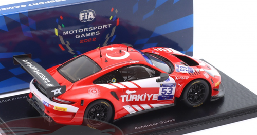 1/43 Spark 2022 Porsche 911 GT3 R #53 GT Sprint Cup Paul Ricard Team Turkey Ayhancan Güven Car Model