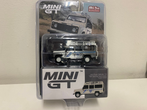 MINI GT ランドローバー・デフェンダー110 チェイス CHASE CAR 1/64 Mini GT 1991 Land Rover Defender 110 Safari Rally