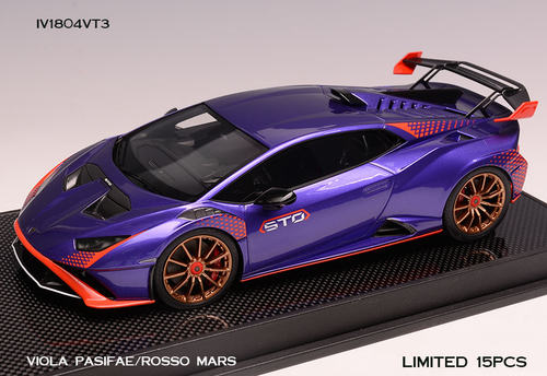 1/18 Ivy Lamborghini Huracan STO (Viola Pasiae Purple with Rosso Mars Red Accent) Car Model Limited 15 Pieces
