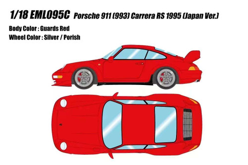 1/18 Makeup 1995 Porsche 911 (993) Carrera RS (Guards Red) Car Model
