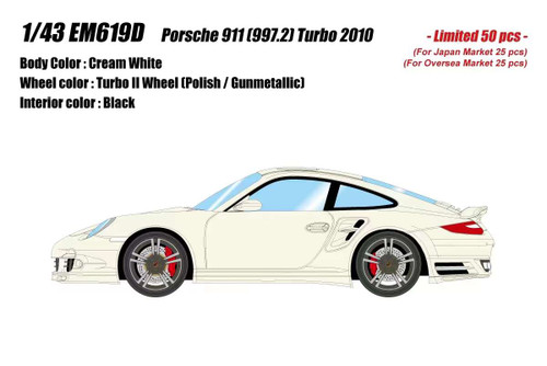 1/43 Makeup 2010 Porsche 911 (997.2) Turbo (Cream White) Car Model