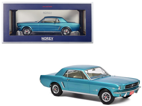 1/18 Norev 1965 Ford Mustang Hardtop Coupe (Turquoise Blue
