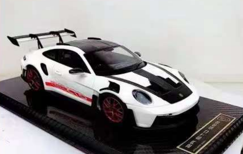 1/18 AI Model Porsche 911 GT3 RS 992 (Pearlescant White) Car Model with Black Base Limited 38 Pieces