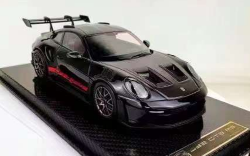 1/18 AI Model Porsche 911 GT3 RS 992 (Diamond Black) Car Model with White Base Limited 38 Pieces