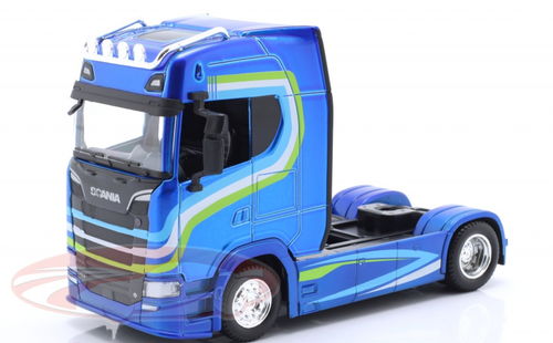 1/43 BBurago Scania S730 Highline Cab SZM (Blue Metallic) Car Model