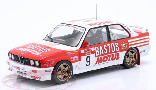 1/24 Ixo 1988 BMW M3 (E30) #9 4th rally Tour de Corse Bastos Motul BMW Francois Chatriot, Michel Perin Diecast Car Model