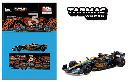 1/64 Tarmac Works 2022 Formula 1 McLaren MCL36 Abu Dhabi Grand Prix Daniel Ricciardo Diecast Car Model