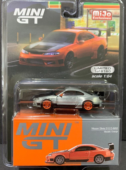 CHASE CAR 1/64 Mini GT Nissan Silvia S15 D-MAX (Chrome Silver) Diecast Car Model