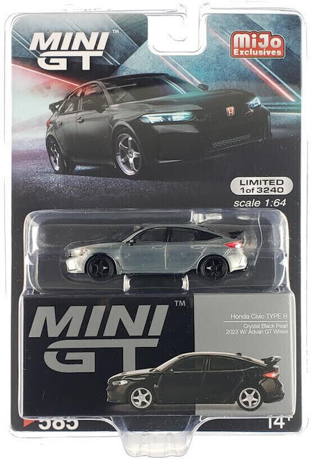 CHASE CAR 1/64 Mini GT 2023 Honda Civic Type R (Chrome Silver) with Advan GT Wheel Diecast Car Model