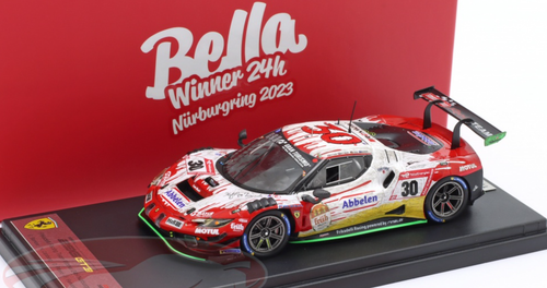 1/43 Looksmart 2023 Ferrari 296 GT3 #20 Winner 24h Nürburgring Frikadelli Racing Earl Bamber, Nick Catsburg, David Pittard, Felipe Fernandez Laser Car Model