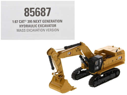 CAT Caterpillar 395 Next-Generation Hydraulic Excavator (Mass Excavation Version) Yellow "High Line Series" 1/87 (HO) Scale Diecast Model by Diecast Masters